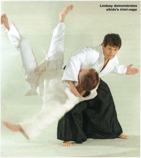 Lindsay demonstrates aikido's irimi-nage